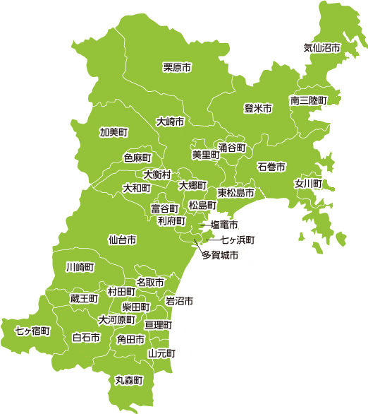 宮城県の地図画像