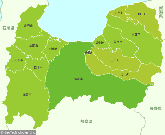 富山県の地図画像