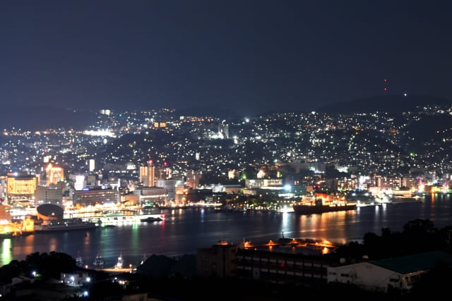 稲佐山中腹から見た長崎の夜景