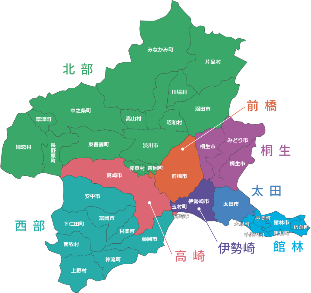 群馬県の地図画像