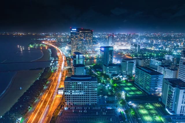 福岡タワーから見た福岡市内の夜景